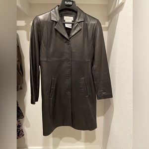 Jones Sport Leather Coat Small